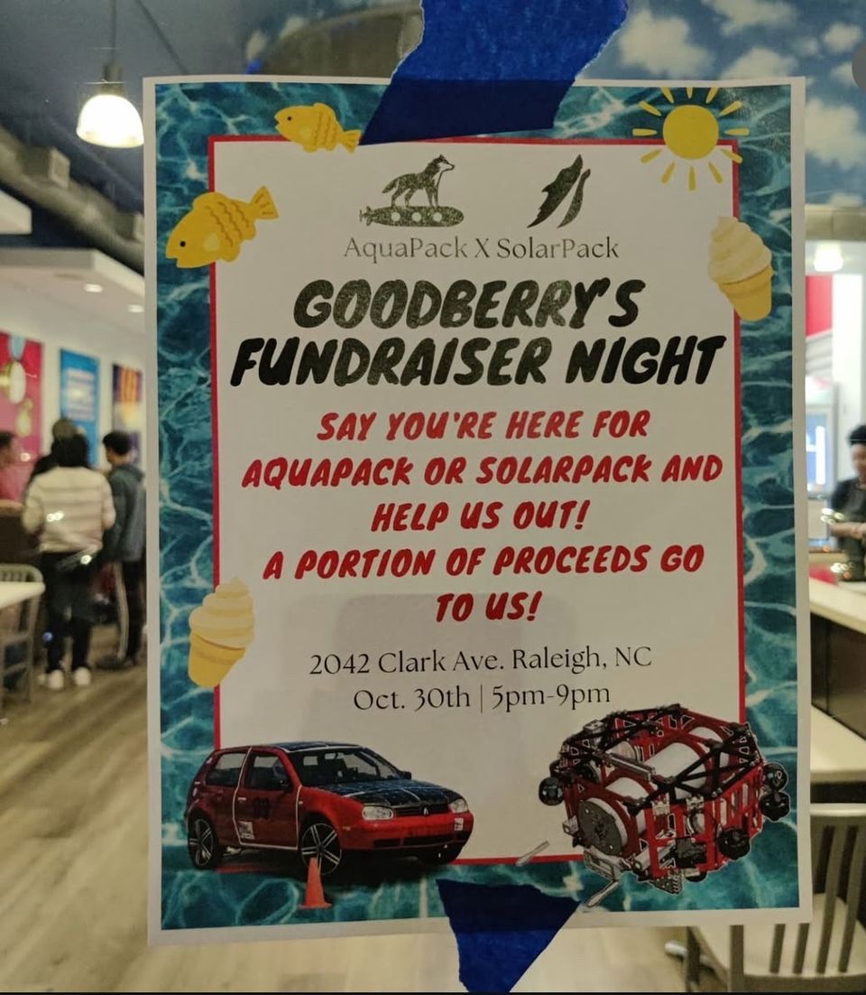 Poster advertising the fundraiser at Goodberry's